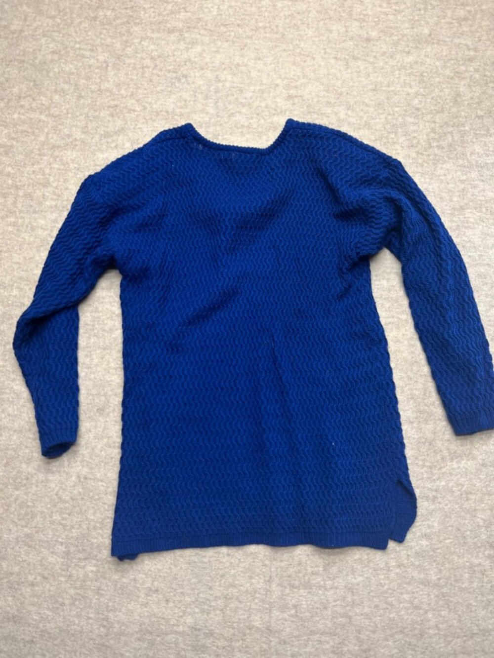 Vintage ShipnShore Sport Tunic Sweater Knit Blue Acrylic Shoulder Pads Large - Picture 5 of 8